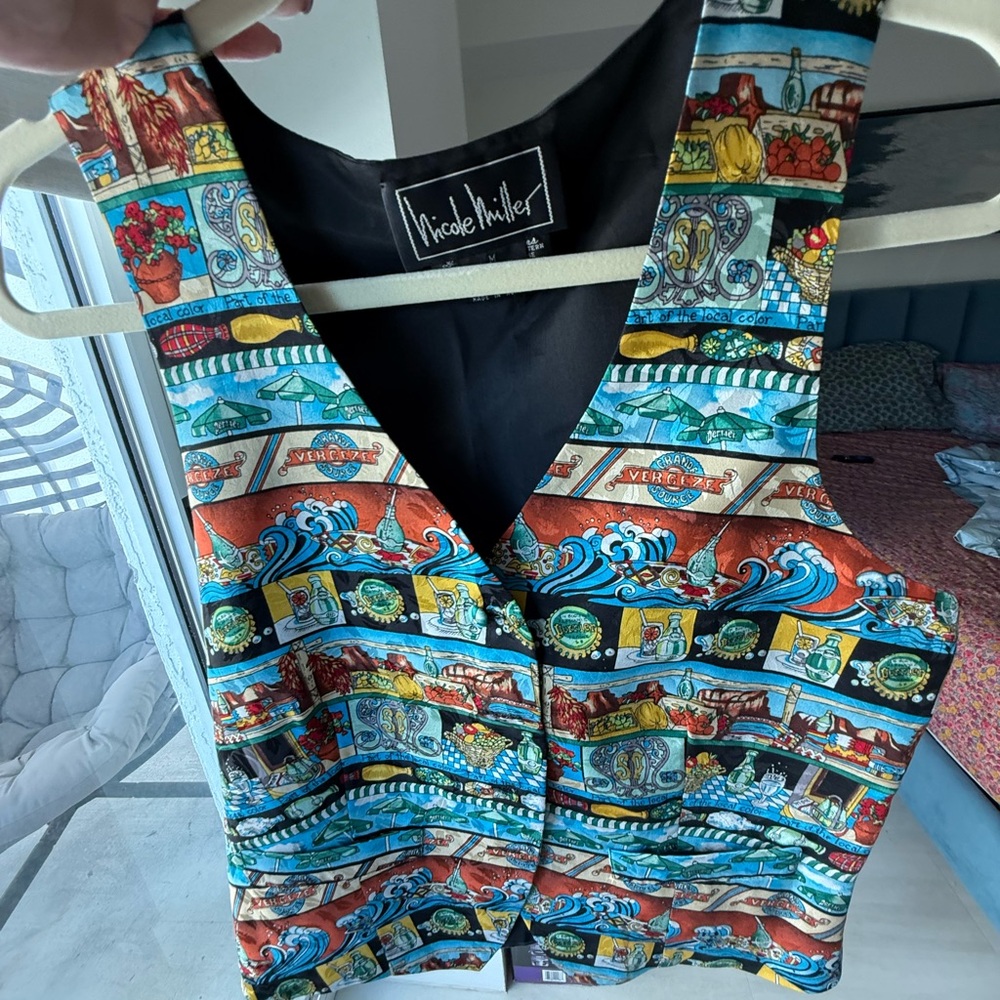 Nicole Miller Multicolor Silk Vest